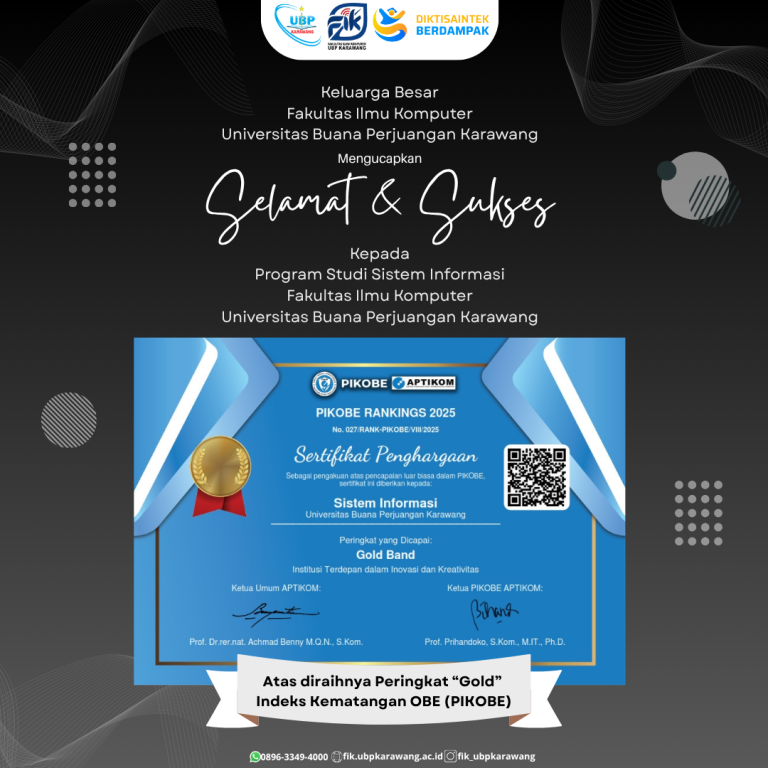 Selamat! Prodi Sistem Informasi Raih Predikat Gold dalam Penilaian Indeks Kematangan OBE