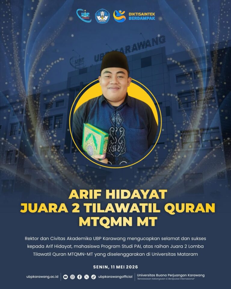 Selamat dan Sukses kepada Arif Hidayat, mahasiswa Program Studi PAI, atas raihan Juara 2 Lomba Tilawatil Quran MTQMN-MT