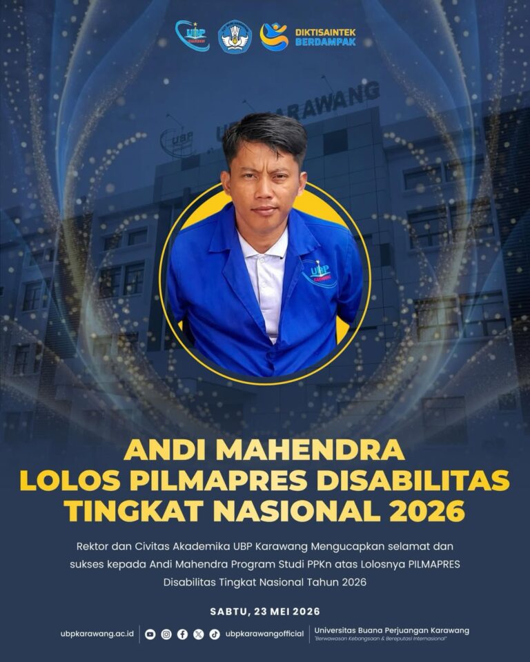 Selamat Dan Sukses Kepada Andi Mahendra, Mahasiswa Program Studi PPKn, Atas Prestasinya Lolos Pilmapres Disabilitas Tingkat Nasional 2026.