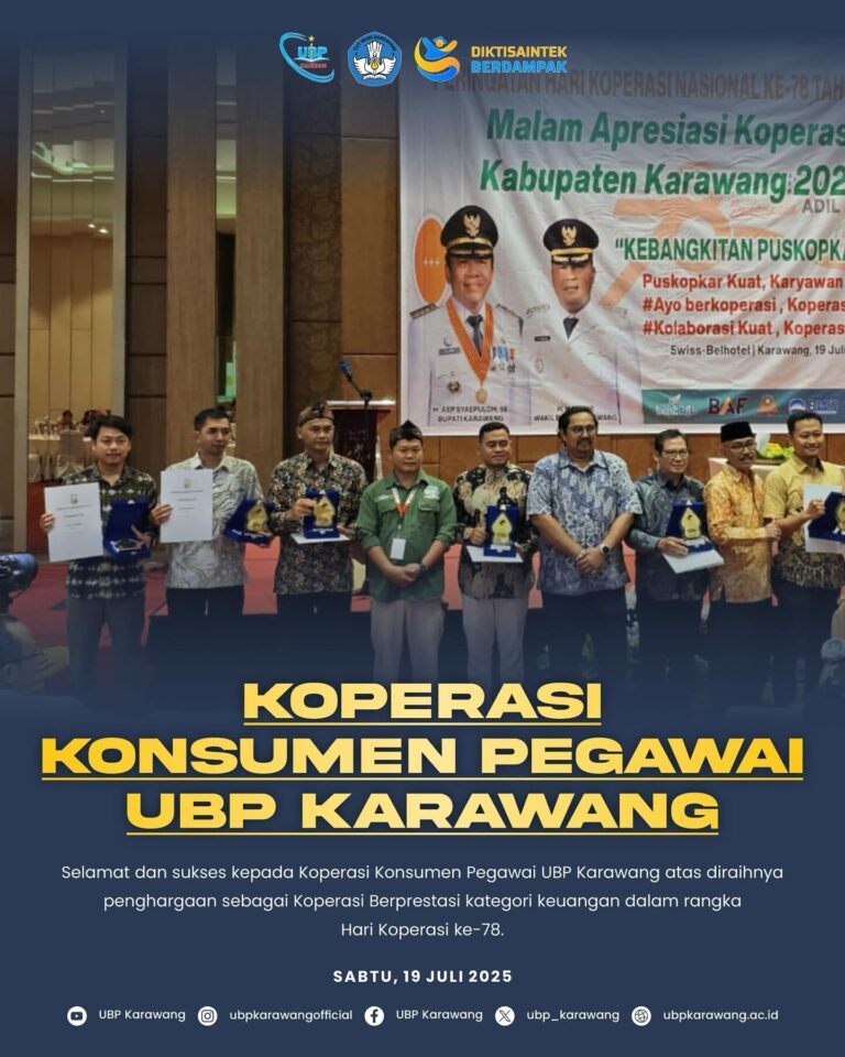 Koperasi Konsumen Pegawai UBP Karawang Raih Penghargaan Koperasi Berprestasi Kategori Keuangan