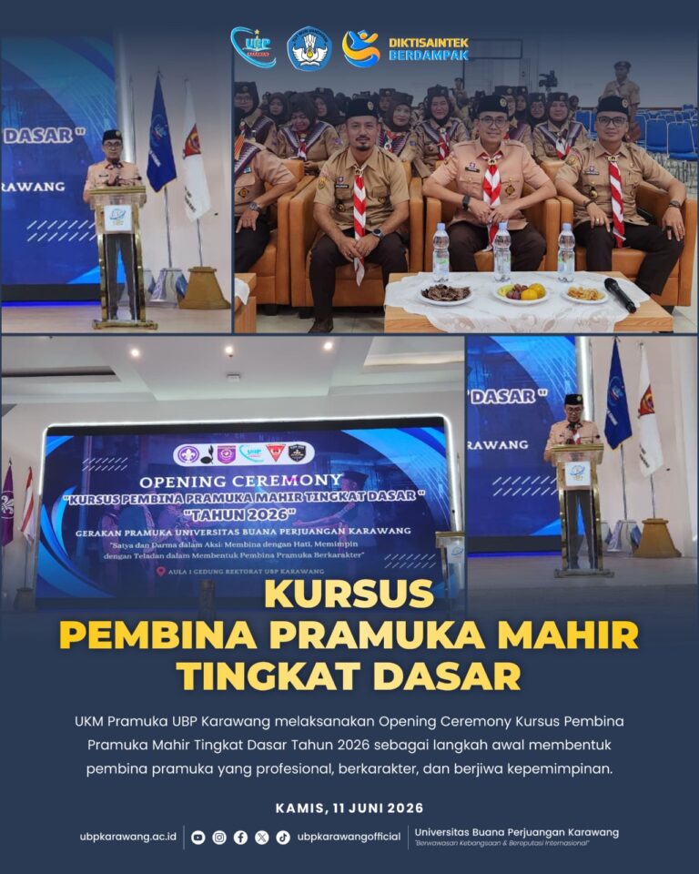 UKM Pramuka UBP Karawang melaksanakan Opening Ceremony Kursus Pembina Pramuka Mahir Tingkat Dasar​ Tahun 2026